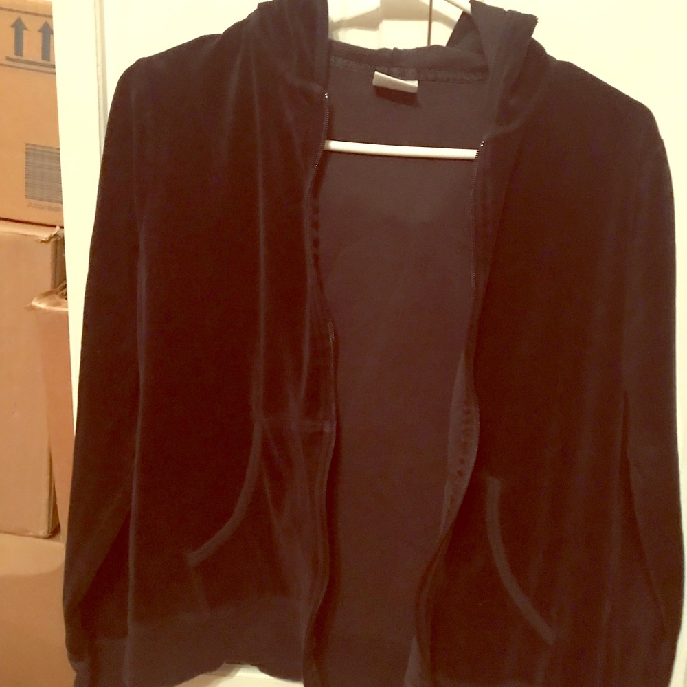 Black Maternity Velour Jacket